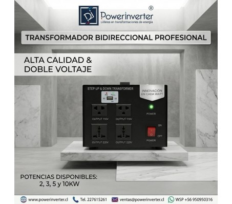 TRANSFORMADOR BIDIRECCIONAL 220VAC A 110VAC 5000W